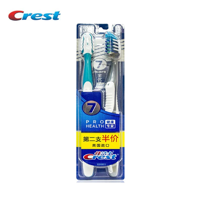 Crest Seven Effect Toothbrush Manual USA Imported Original Special Adult ProHealth Tooth Brushes Oral Care Soft Bristle 2pc/Pack