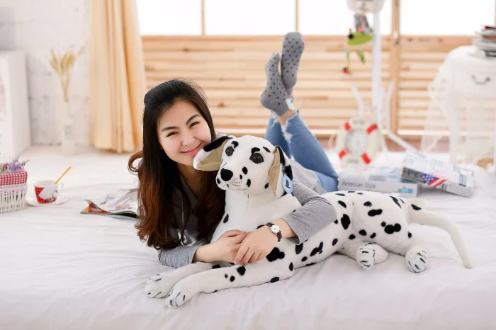 big lovely simulaiton spots dog toy plush lying spot dog doll gift about 70cm 1841