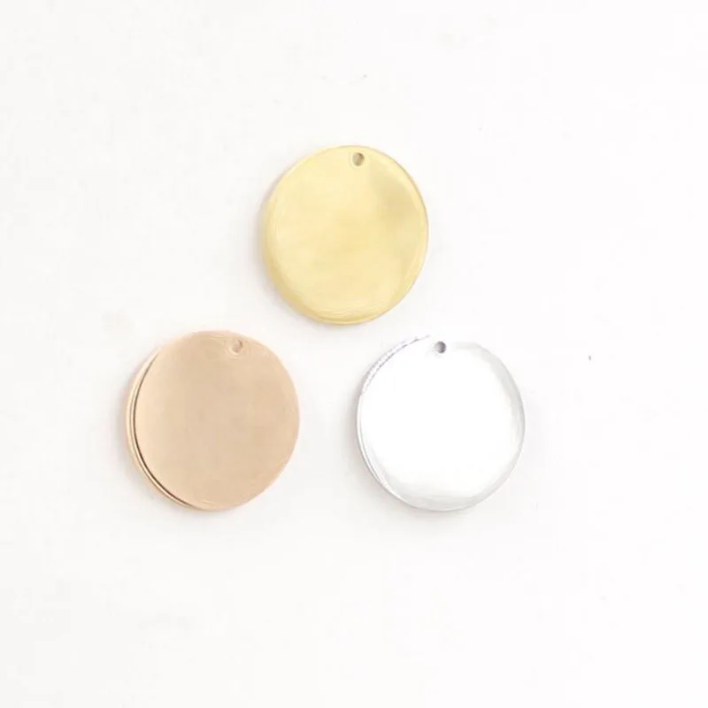 5pcs/Lot 316L Stainless Steel Charms Mirror Polish 3 Colors Round Charms Pendants for Jewelry Findings DIY  Accessories