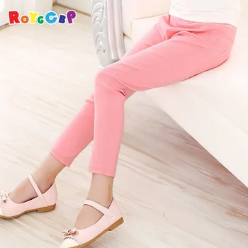 Girls' Candy-Color Trousers | Slim Ankle-Length Pants for Spring and Summer 3 Girls Pants Children Kids Pencil Pants Spring Summer Fashion Candy Colors 3