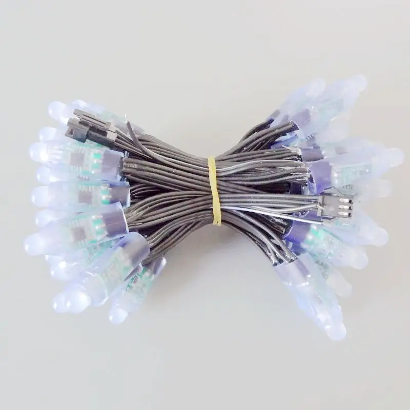 500pcs/lot Christmas Holiday led Pixel light Addressable DC5V 12V 12mm ws2811 ic LED Module Black/Green/White/RWB Wires String