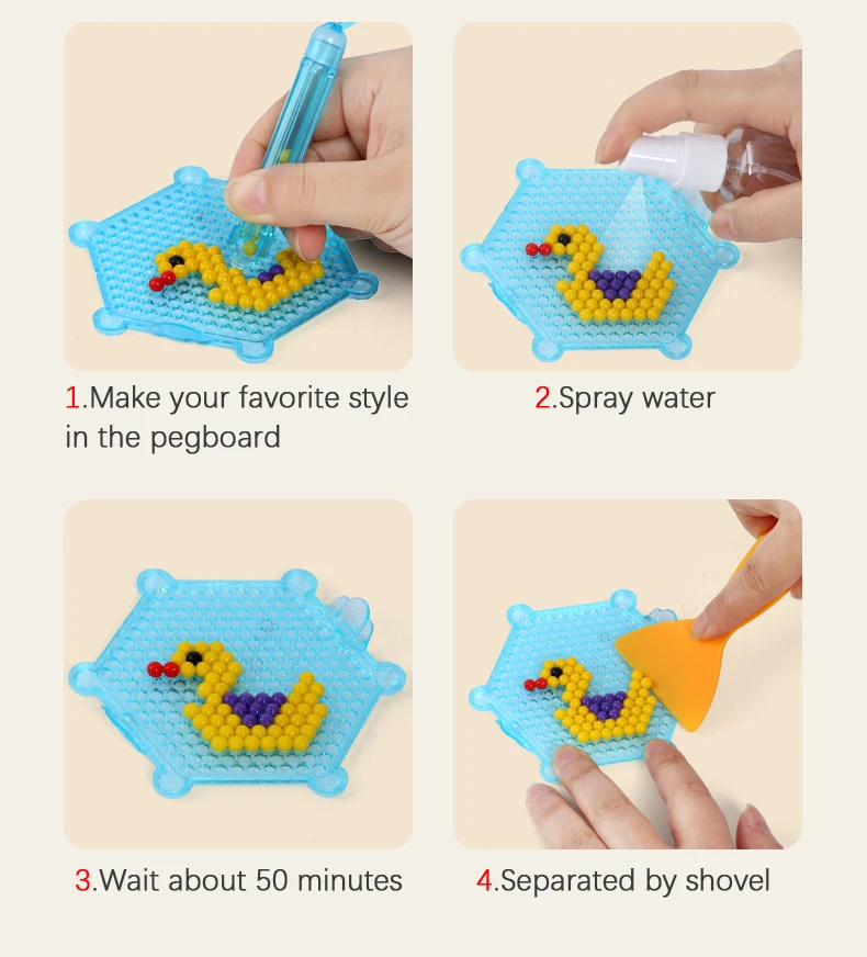 Puzzle de perles d'eau en cristal pour enfants, jouet magique 3D fait à la main, pour documents, 30 couleurs