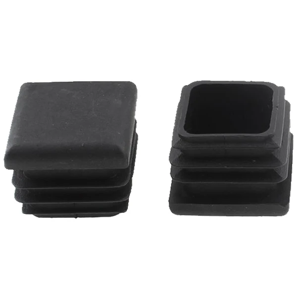 Hot Sale Square Table Chair Leg Tube Pipe Feet Insert Cap 25mmx25mm 20pcs Black