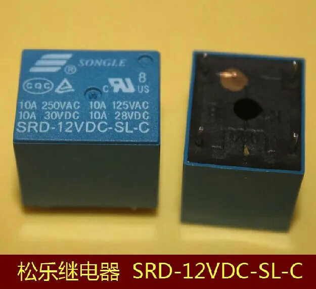 Free Shipping  25pcs /lot  SRD-12VDC-SL-C PCB Type   12V DC SONGLE Power Relay