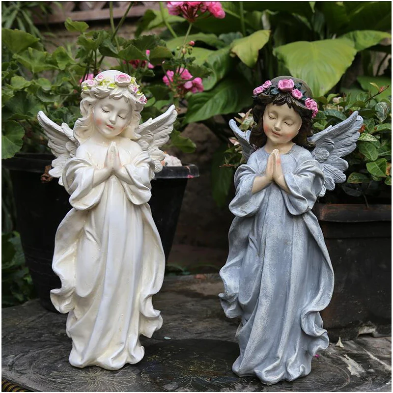 

Modern Resin Cute Angel Ornaments Crafts Outdoor Garden Landscape Figurines Decoration Courtyard Balcony Sculpture Furnishings