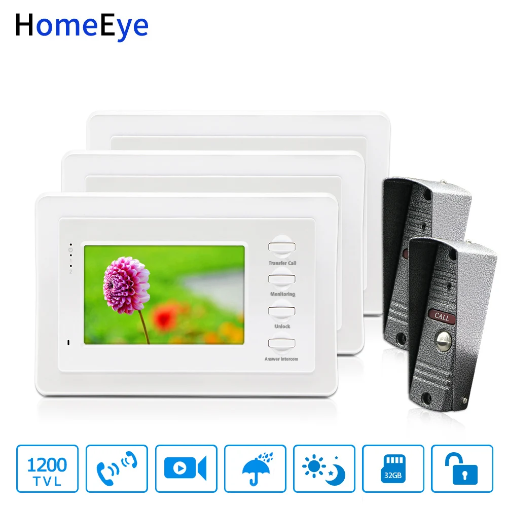 Video Door Phone Video Intercom Doorbell Camera Door Control Access System Indoor Monitor Security Motion Detection Russian OSD