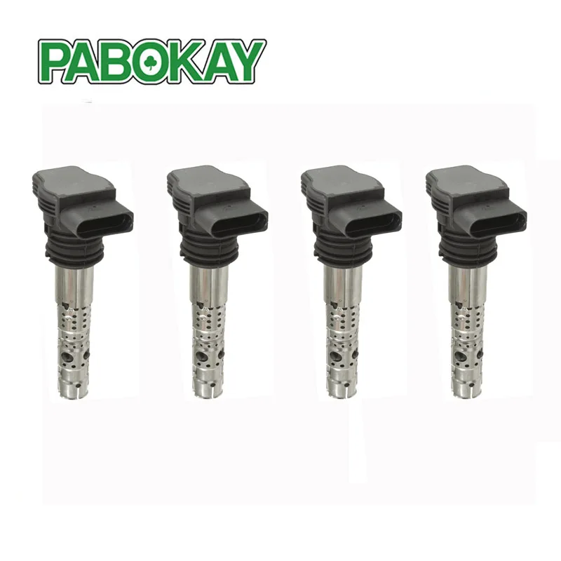 Set of 4 Ignition Coil for Audi & VW 00109 06B905115R 0986221024 06A905115A 06A905115B 06B905115H GN10236-12B1 GN10236