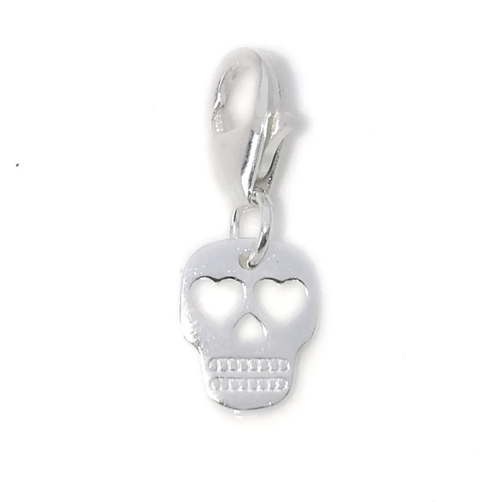 Hemiston Thomas Small Heart Eye Lovely Skull 100% 925 Sterling Silver Charm Jewelry for Women and Men Party Gift TS 781