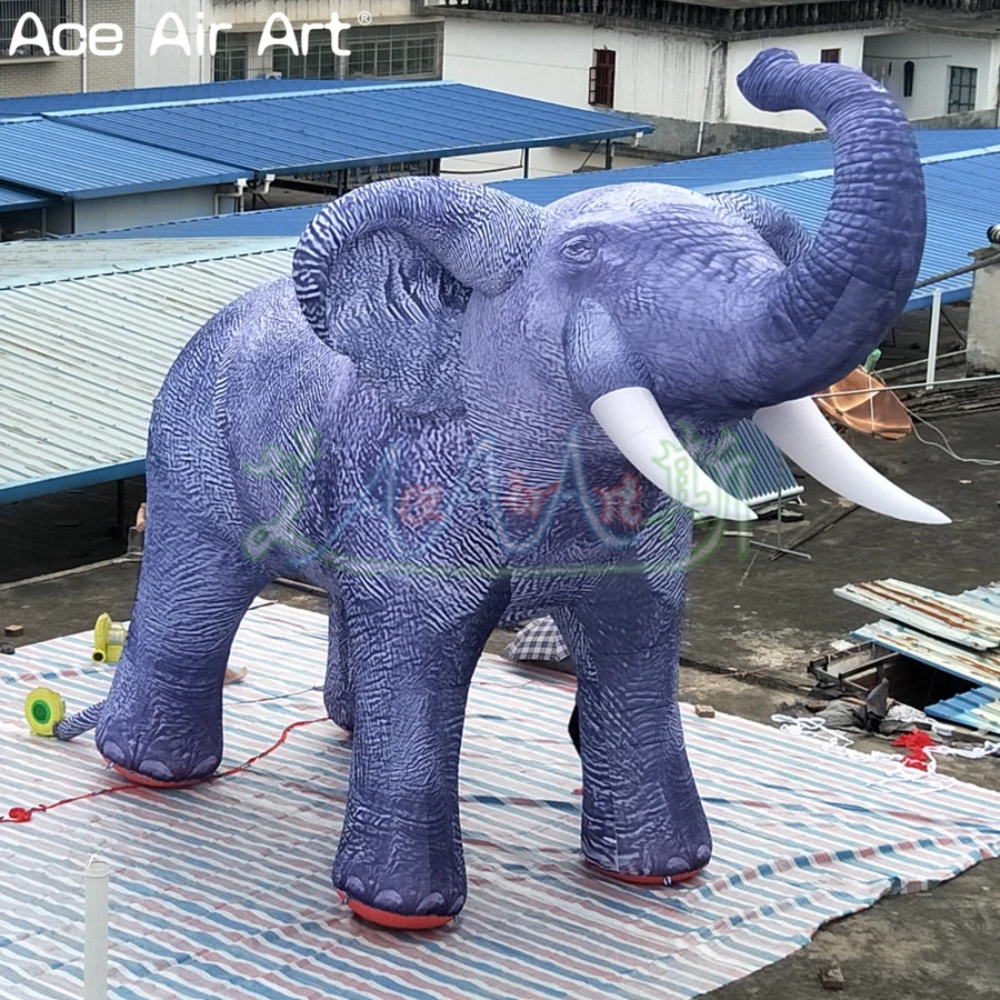 

Huge Purple Inflatable Elephant/Africa Animal Cold Balloon Replica Model for Event Decoration/Safari Display