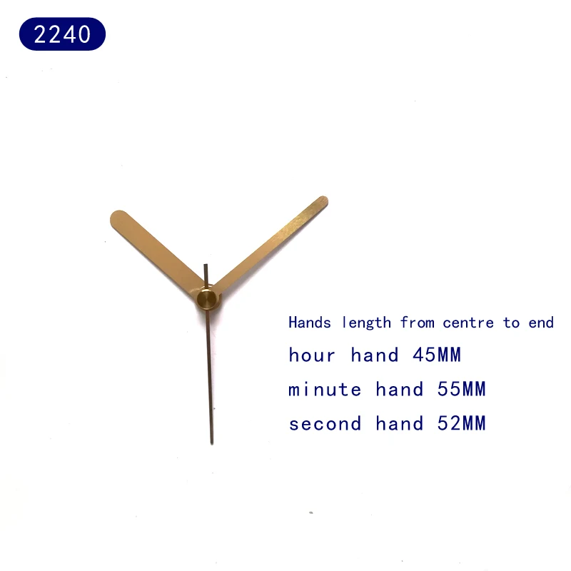 Shaft Short Clock 2240 Gold (Just Hands) Metal Aluminum DIY Quartz Accessory High Quality Kits Repair