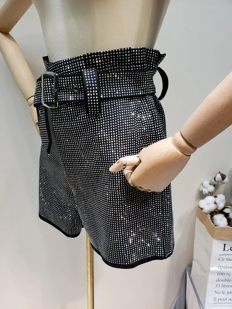 Cakucool-Jupe Courte avec Ceinture Scintillante pour Femme, Bas Décontractés, Chic et Chaud, Nouvelle Collection Automne 2019