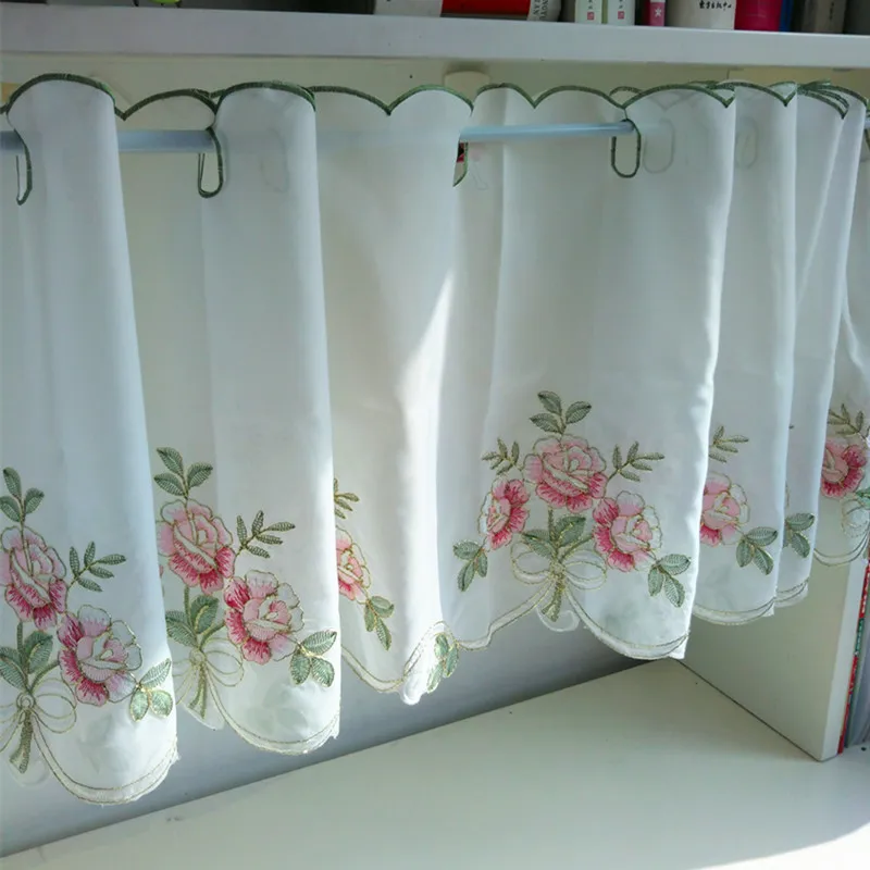 JUYANG. Exquisite coffee curtain. The new short embroidered curtain. Decorative door curtain. Cupboard curtain.