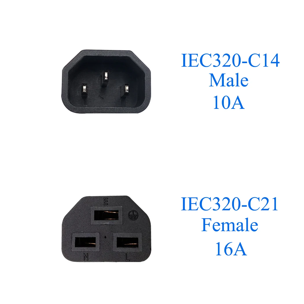 JORINDO IEC320 C14 TO C21,C14 male to C21 female PDU UPS Power Receptacle Outlet 10A to 16A Power Connector Plug Adapter Socket