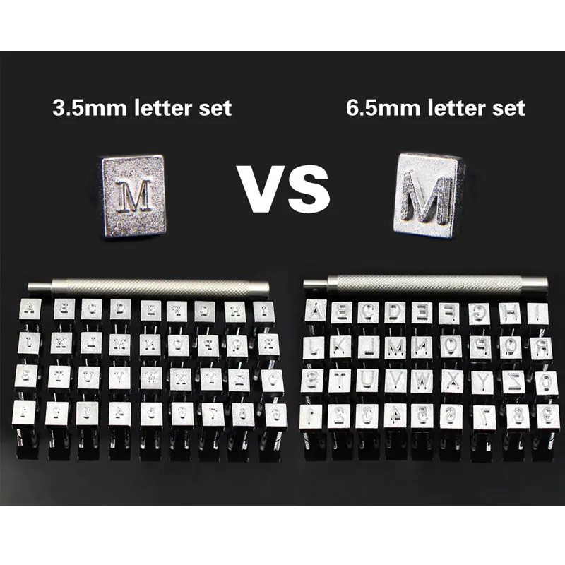 36Pcs Alfabet Letters & Nummer Stampers Set 3.5Mm/6.5Mm Staal Punch Metalen Brief Ponsen Lederen Gereedschap voor Diy Leather Craft