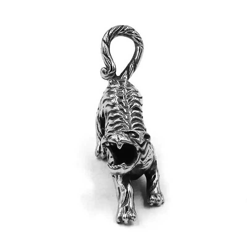 Wholesale Fashion Tiger Pendant Stainless Steel Jewelry Classic Three-dimensional Animal Tiger Biker Mens Pendant SWP0511