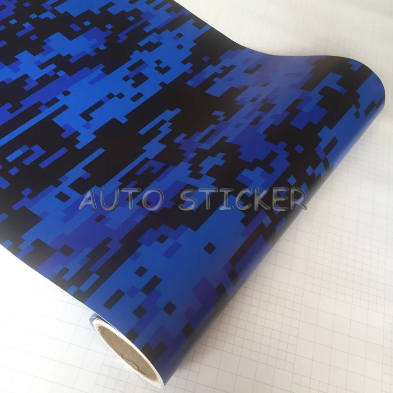 10/20/30/40/50X152CM Blue Red Digital Camouflage Vinyl Film Car Wrap Foil Adhesive Pixel Motorcycle Car Camo Wrapping Decal