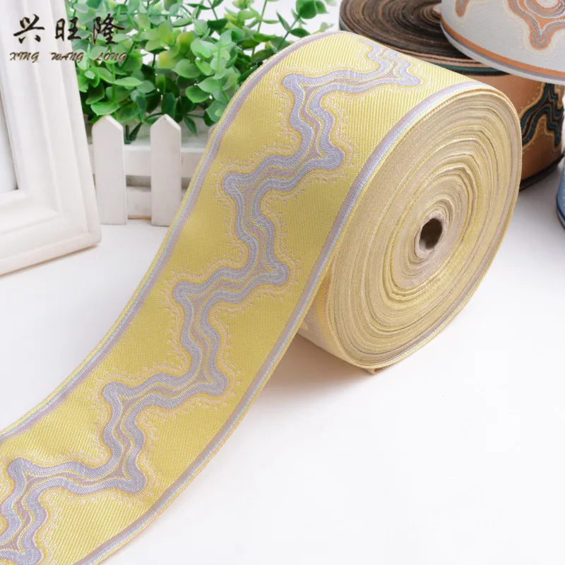 

XWL 25M/Roll 90mm Wide Ethnic Embroidery Jacquard Curtain Lace Trims Ribbon DIY Sewing Sofa Costumes Apparel Accessories Trim