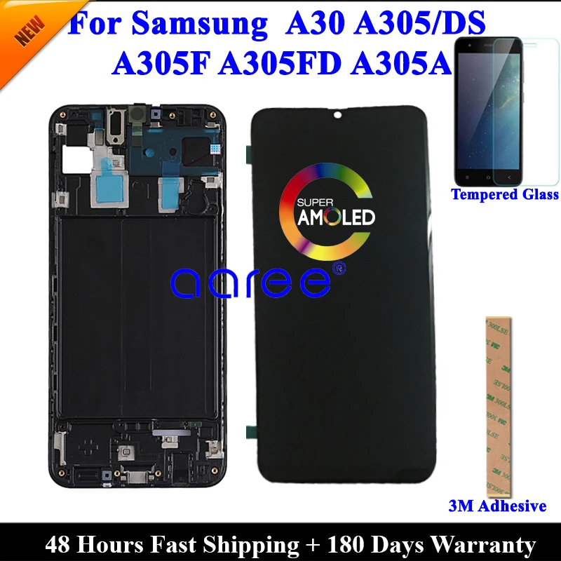 Imagem -02 - Tela Sensível ao Toque Lcd Amoled para Samsung A30 A305 A302023 A305f