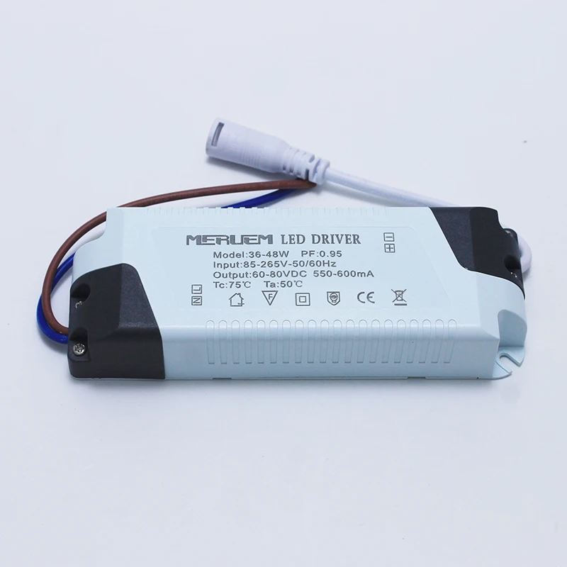 3pcs/lot 36W-48W LED panel lamp Power Supply Lighting Transformer AC85-265V Output 600mA DC54-80V External driver