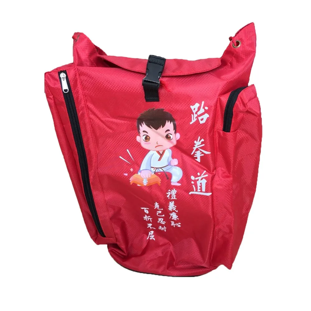 Hot Taekwondo Backpack Children\'s Adult Bag Equipment Cartoon Package Bag Taekwondo Bag Protector Bag Protector Blue Red