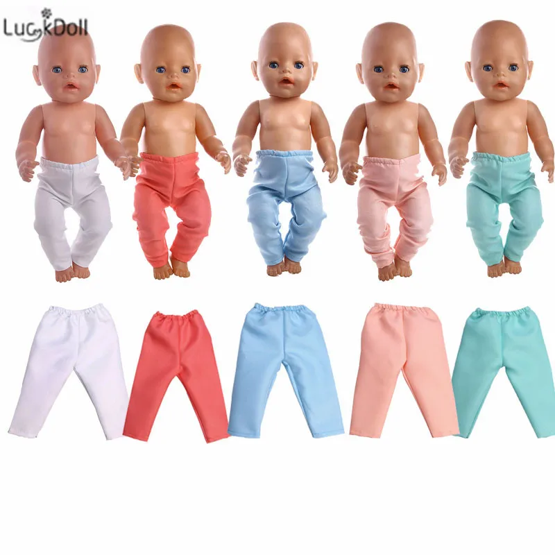 5 Color Fashion Wild Trousers Fit 18 Inch American 43cm Baby Doll Clothes Accessories, The Best Christmas Gift For Children