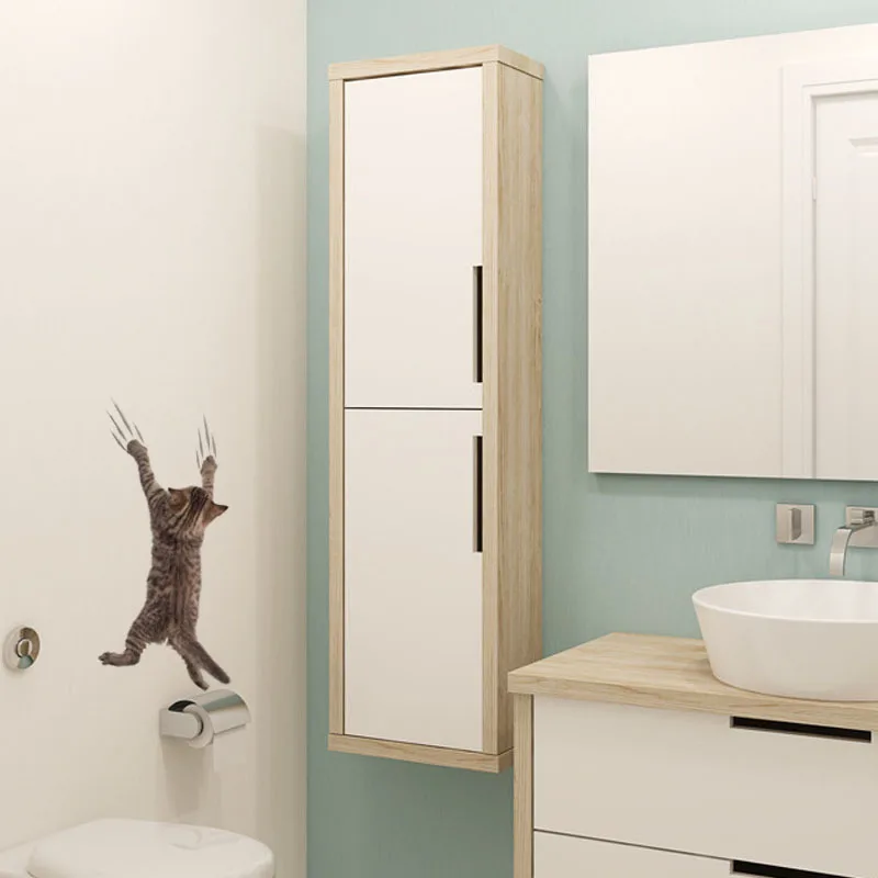 Cute Kitten Wall Stickers 3D Bathroom Cupboard Decorations For Home Art Decals Waterproof Mural Cat Toilet Sticker Wallpaper