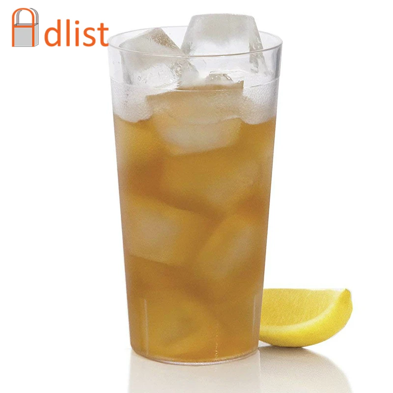 6pcs 9.5/12/16OZ Plastic Beverage Cup Clear Transparency Water Drinking Cup Tumblers Restaurant Tea Coffee Juice Party Reusable