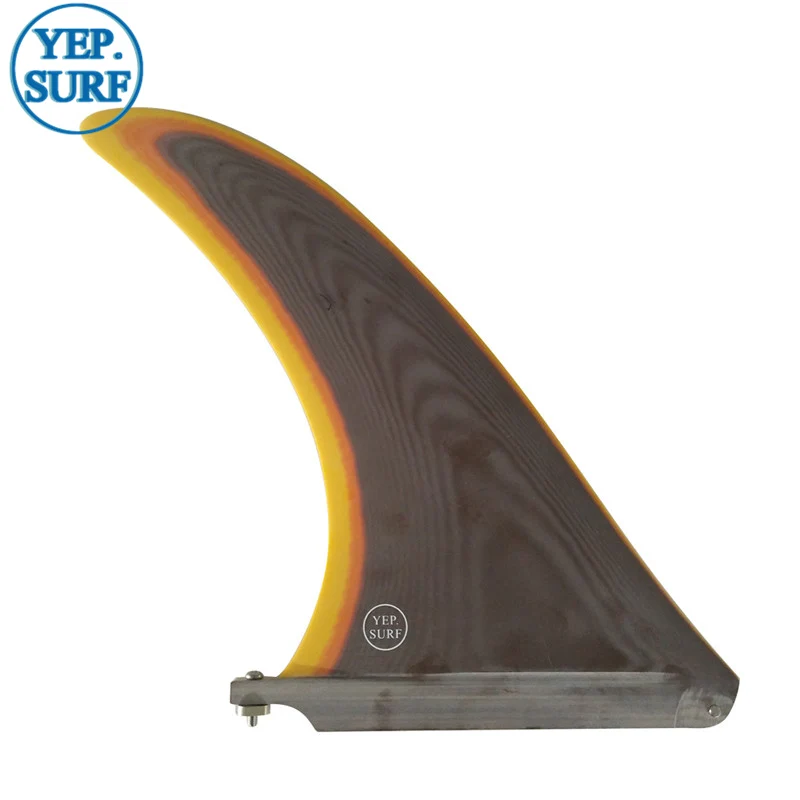 

YepSurf Longboard Fins Fiberglass Length 11 inch Surf Fin Brown color Fin Surfboard Fin 11 inch High quality