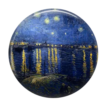 5pcs16mm20mm25mmVan Gogh\'s Painting  The Starry Night by Vincent Handmade Photo Glass Drop Style Cabochons Jewelry Accessories