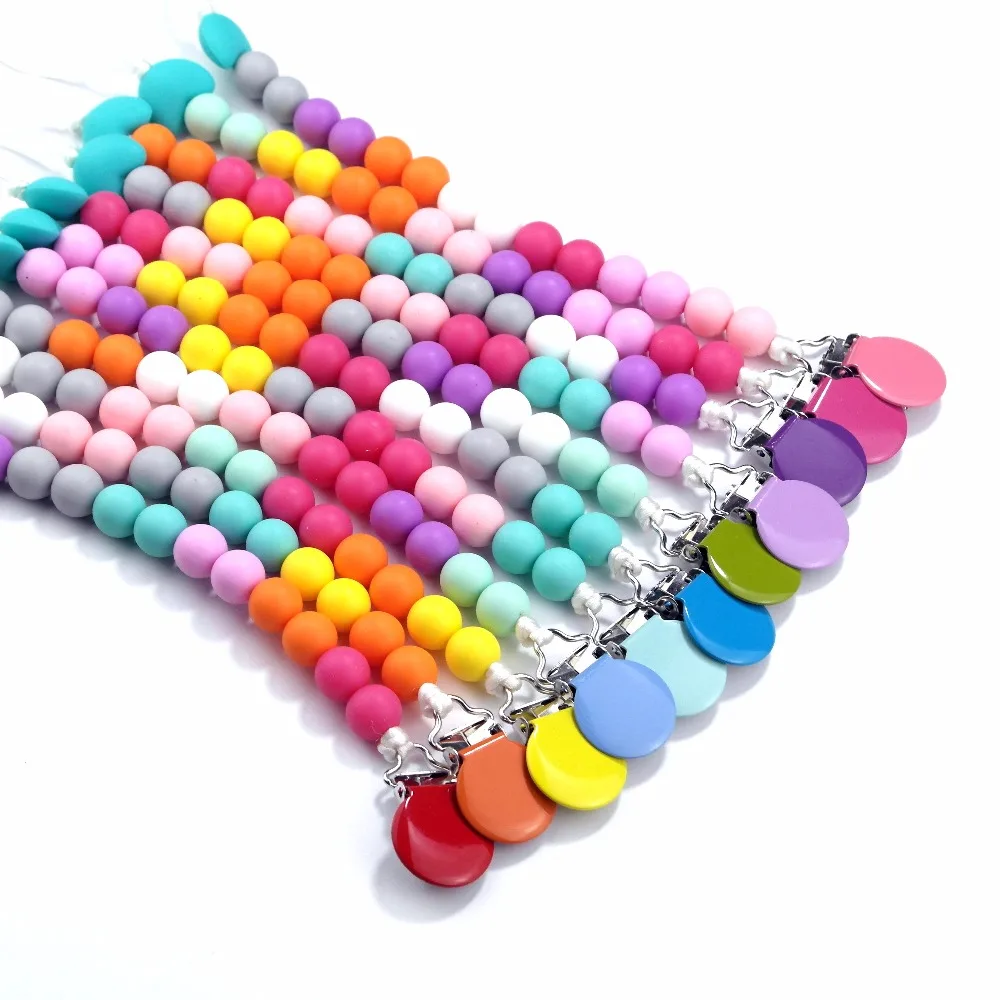 Sutoyuen Handmade Silicone Pacifier Clips Infant Pacifier Chain for Baby Soother Teething Chew Toys Baby Teether Shower Gifts