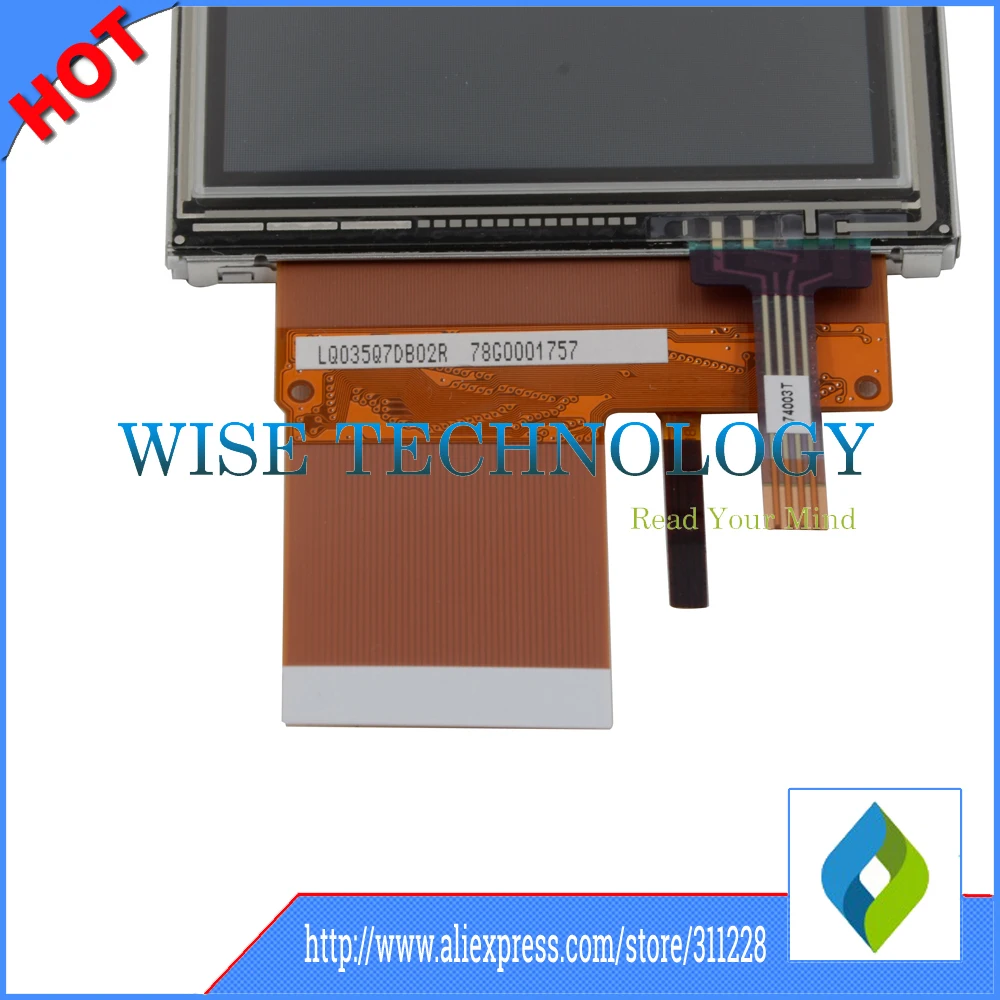 3.5'' Wisecoco new A+ grade LQ035Q7DB05 LQ035Q7DB05R LCD screen display with touch screen digitizer, data collector LCD