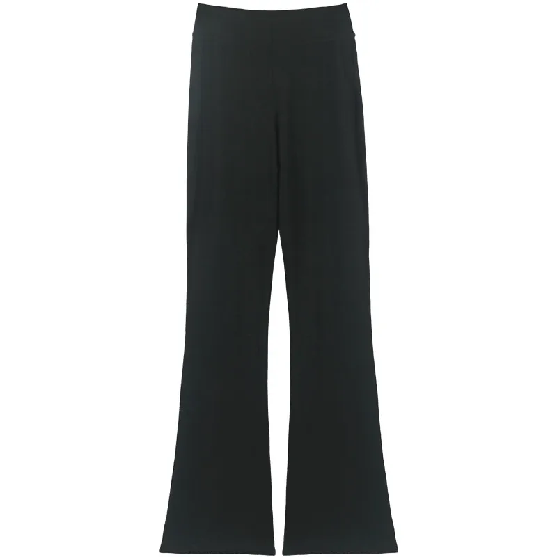 Pantaloni lunghi svasati modali donna ragazza vita alta elasticizzata pantaloni a campana balletto Fitness corsa Jogging ginnastica pantaloni da ballo