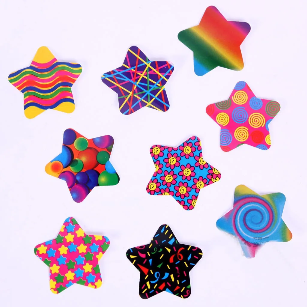 One Roll Children Stationery Stickers Tape Creative School Reward Cute Pentagram Sticker 100pcs 3.8cm Kids Toy Stickers