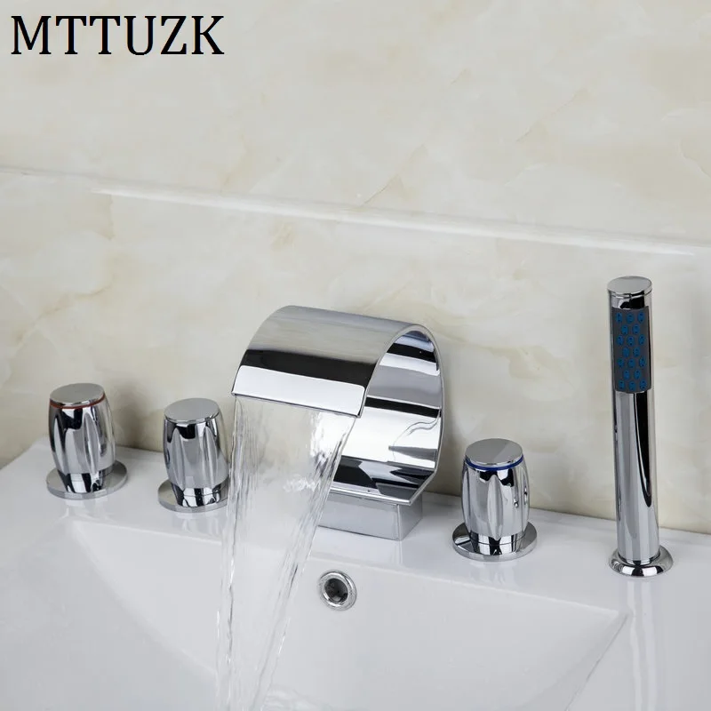 

MTTUZK высококачественный Смеситель для холодной и горячей воды из твердой латуни, смесительный клапан, кран для ванны, смеситель для ванной, смеситель 5 шт. в комплекте