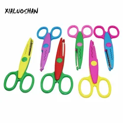 Tijeras de encaje de selección de 6 estilos, herramientas de fotos de papel para álbum de recortes, decoración de diario, tijeras de Seguridad, 1 ud.