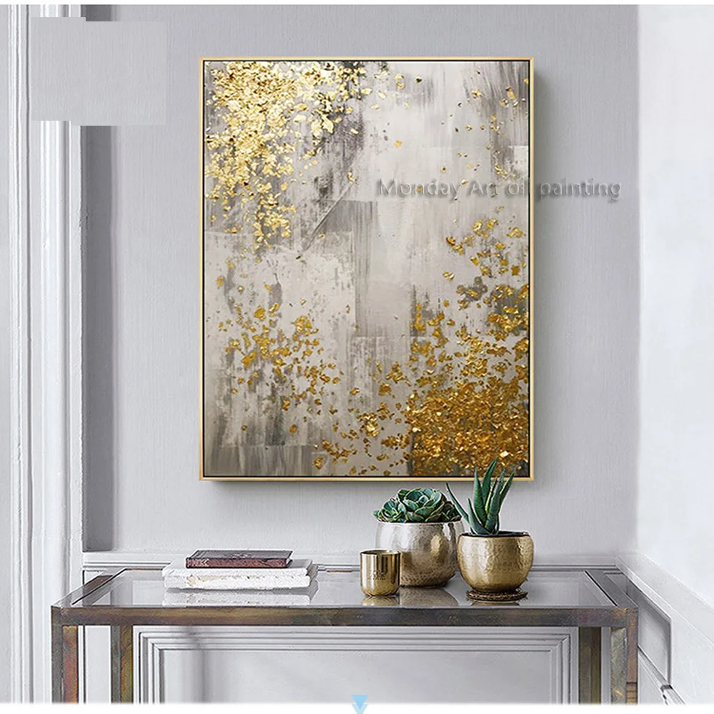 

Modern Abstract canvas Oil Paintings Hand painted Abstract gold Oil Painting picture wall paintings Living Room home Decoration