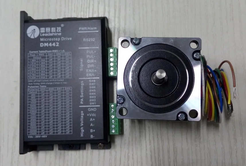 New Leadshine Stepper driver DM442 and Leadshin Stepper motor NEMA 23 Torque 0.9NM 57HS09 shaft 6.35mm Length 56mm a set