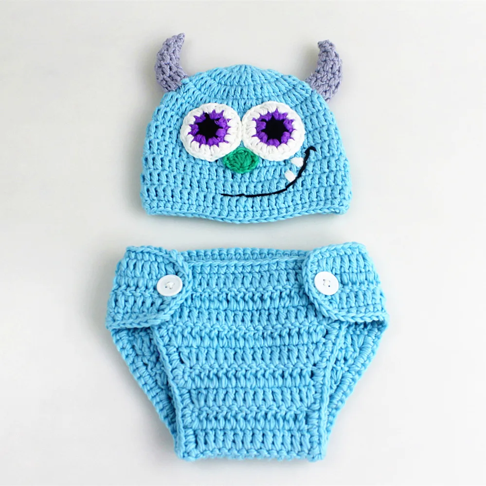 New Arrival Baby Newborn Photography Costumes Clothing Sets Cartoon Character Devil Bebe Knitted Clothes Outfits 3pcs