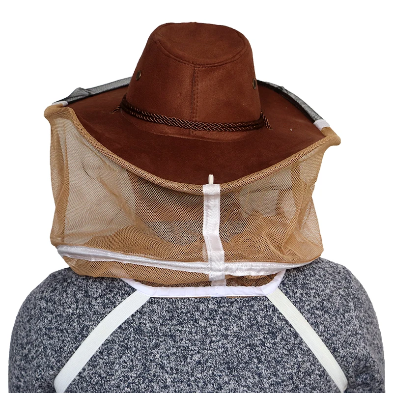 1 pcs Anti Bee Face Mask fabric nylon net yarn Hat Beekeeping Protector Cap Beekeeper Fly Insect Net Cowboy comfortable design