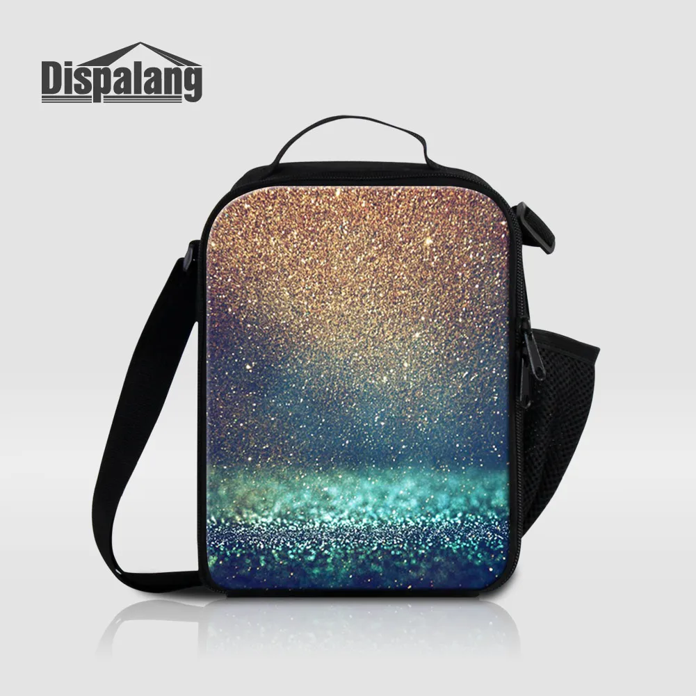 

Dispalang Canvas Thermal Lunch Bags For Women Galaxy Stars Printing Cooler Bag For Children Small Insulated Food School Lunchbox