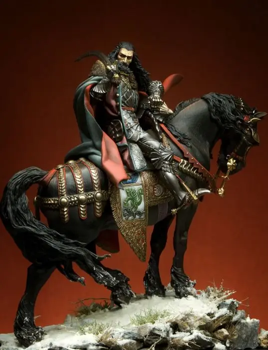 

Unassambled 1/24 75MM ANCIENT knight with HORSE 75MM Resin figure miniature model kits Unpainted