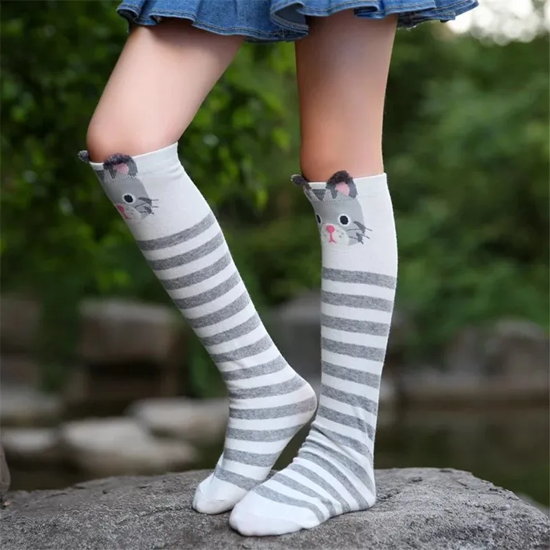 

Girls Socks Cotton LegWarmers Cartoon Animal Knee High Sock Toddler Kids Dancing knee high Fashion Dance Socks girl accesses