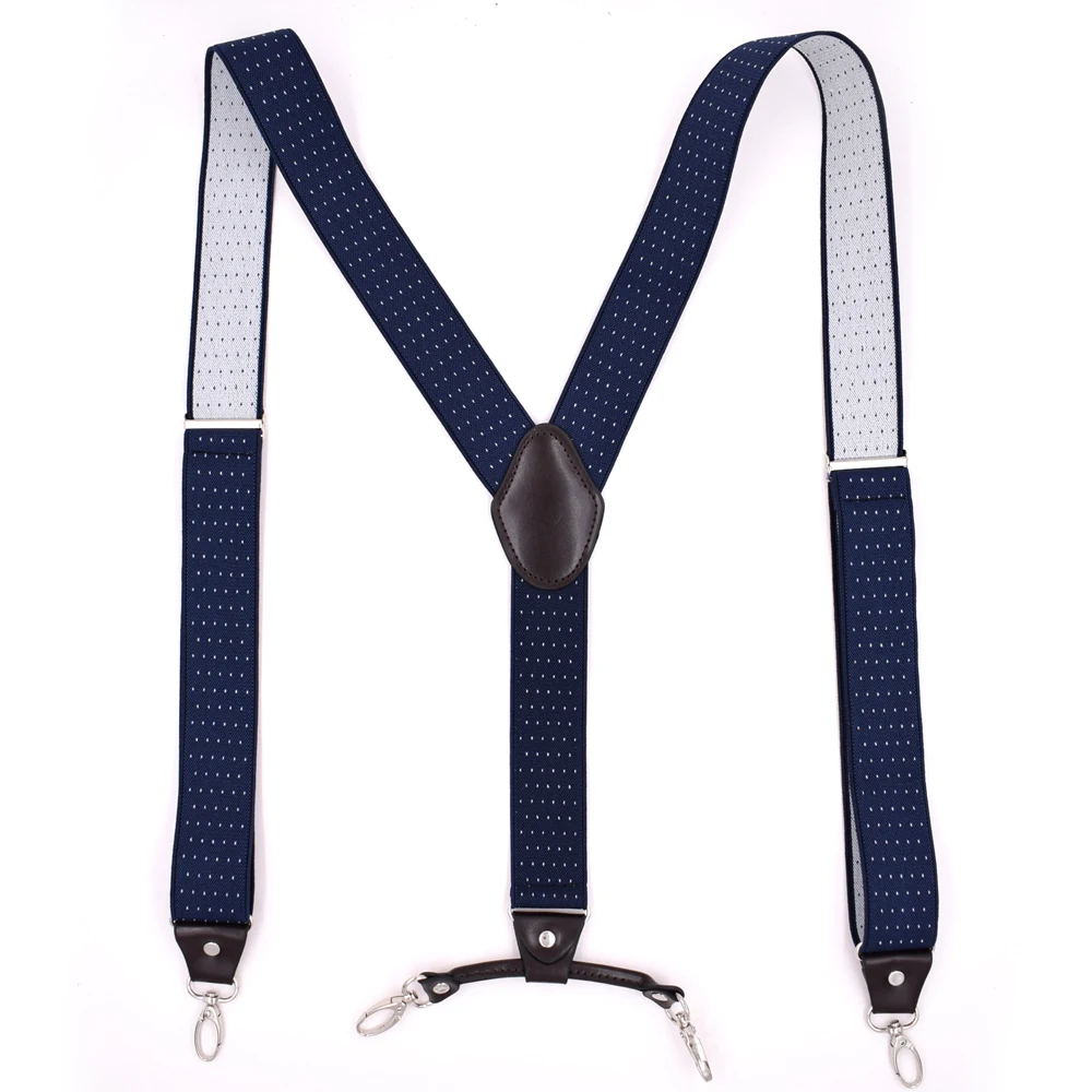 JIERKU Bretels Man Braces Opknoping gesp Suspensorio Bruin Lederen Mode Broek Riem Vader/Echtgenoot Gift 3.5*120 cm