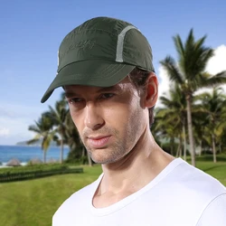 Outfly Men's Long Brim Baseball Cap Quick-Dry Tennis Cap  Summer Light Breathable Sun Cap Sunshade Fishing Hat