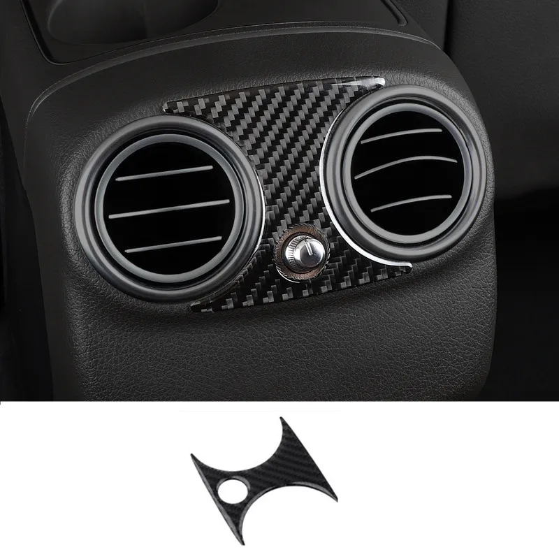 Carbon Fiber Rear Air Outlet Sequins Trim For Mercedes Benz E Class W213 2016-2018 Rear Cigarette Lighter Panel Decoration