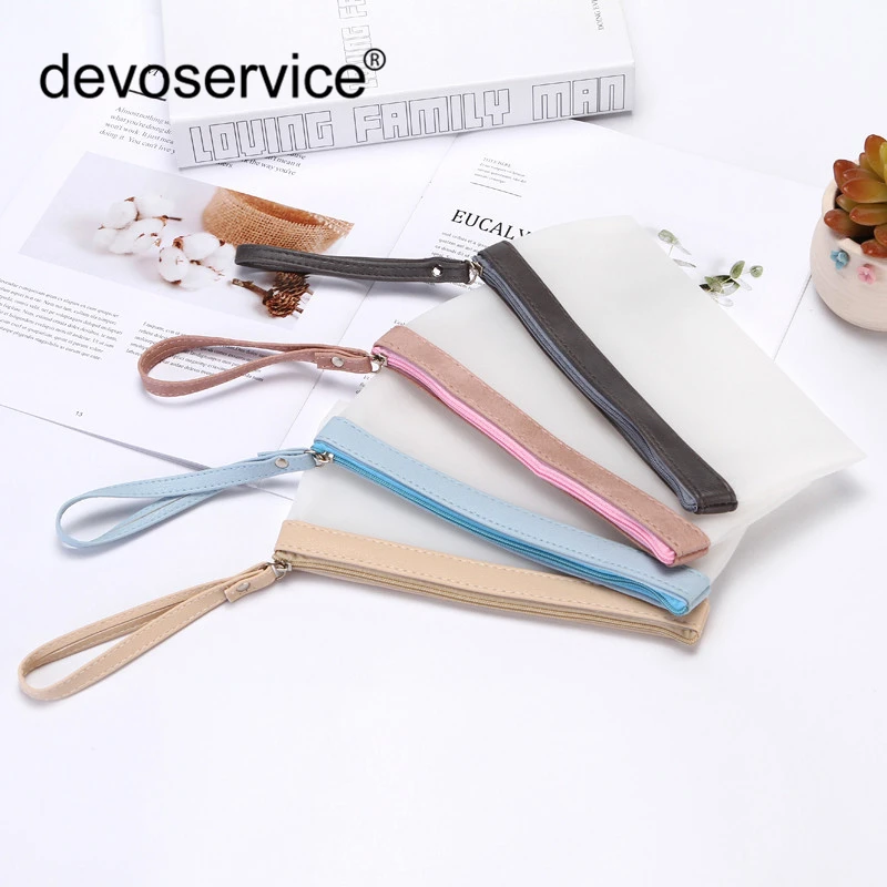 2018 1pc Pure Color Jelly Pencil Bag Multifunctional Zipper Case Student Stationery Stylo Sacs De Crayon Fournitures Scolaire