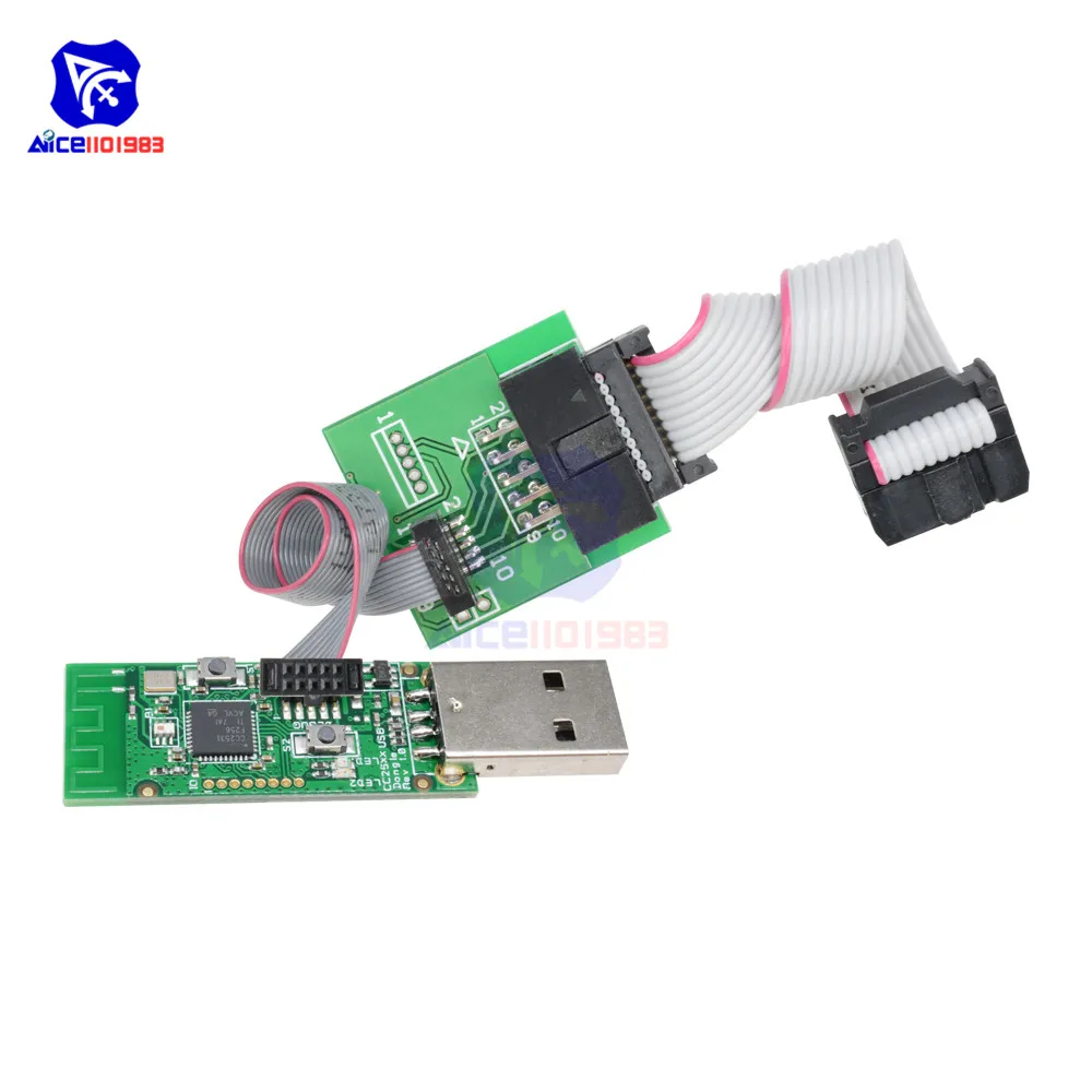 diymore CC2531 CC2540 Zigbee Sniffer Wireless Board Bluetooth 4.0 Dongle Capture Module USB Programmer Connector RF04EB Emulator