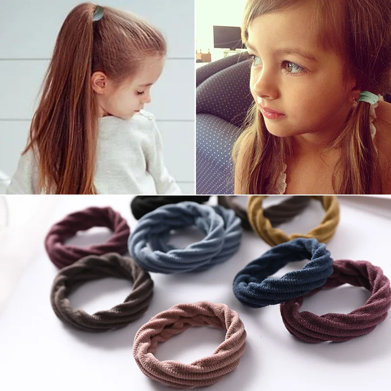 50PCS/Lot Hot Sale Girls Colorful Elastic Hair Band Lovely Kids Children Hair Ropes Hair Accessories Random Color