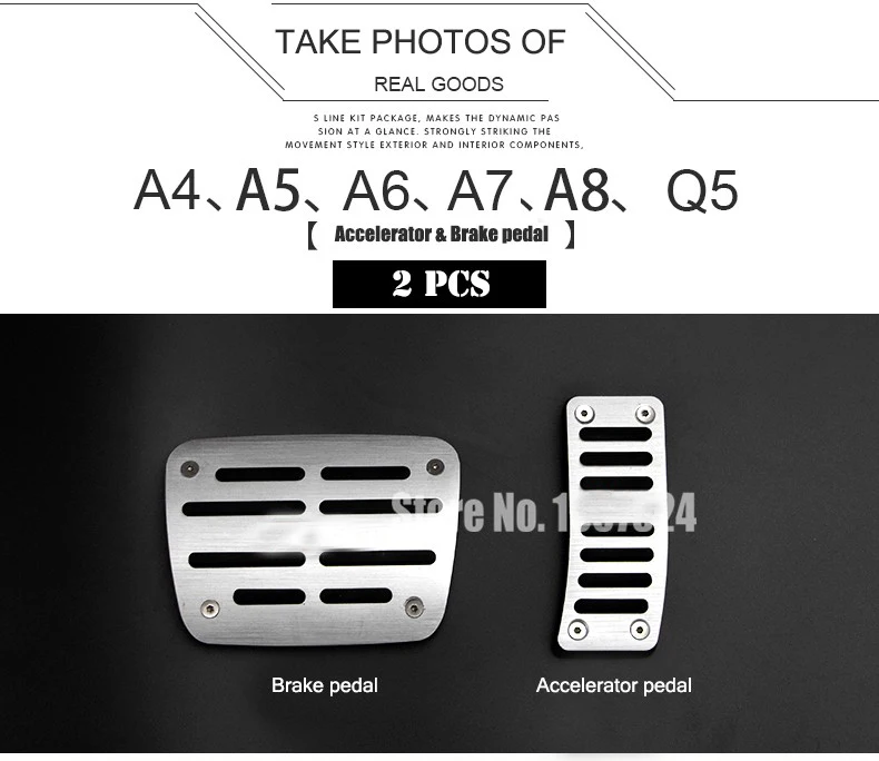 DEE Original design Aerospace Aluminum alloy Car brake accelerator pedal for AUDI A4 A5 A7 A8 Q5 Q3 Q7 A3 A6 TT Pedals pad Cover