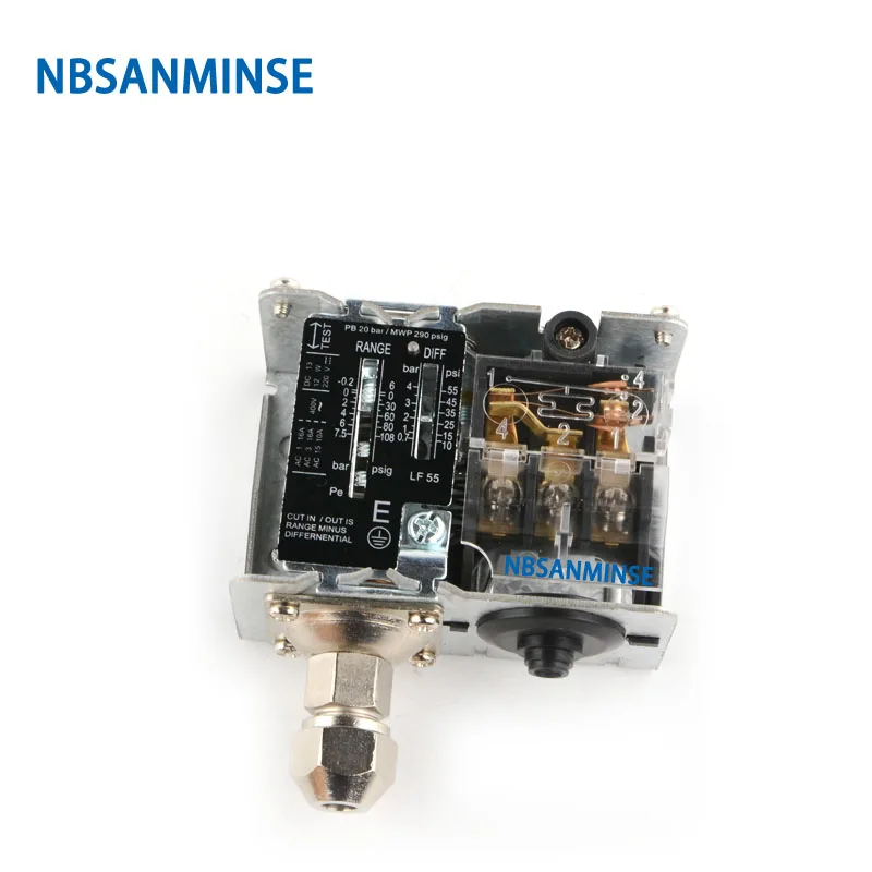 NBSANMINSE PC55 Pressure Switch G1/4 NPT1/4 DC24V AC110V 220V For Refrigeration System Available In Air Water Fluid Stable